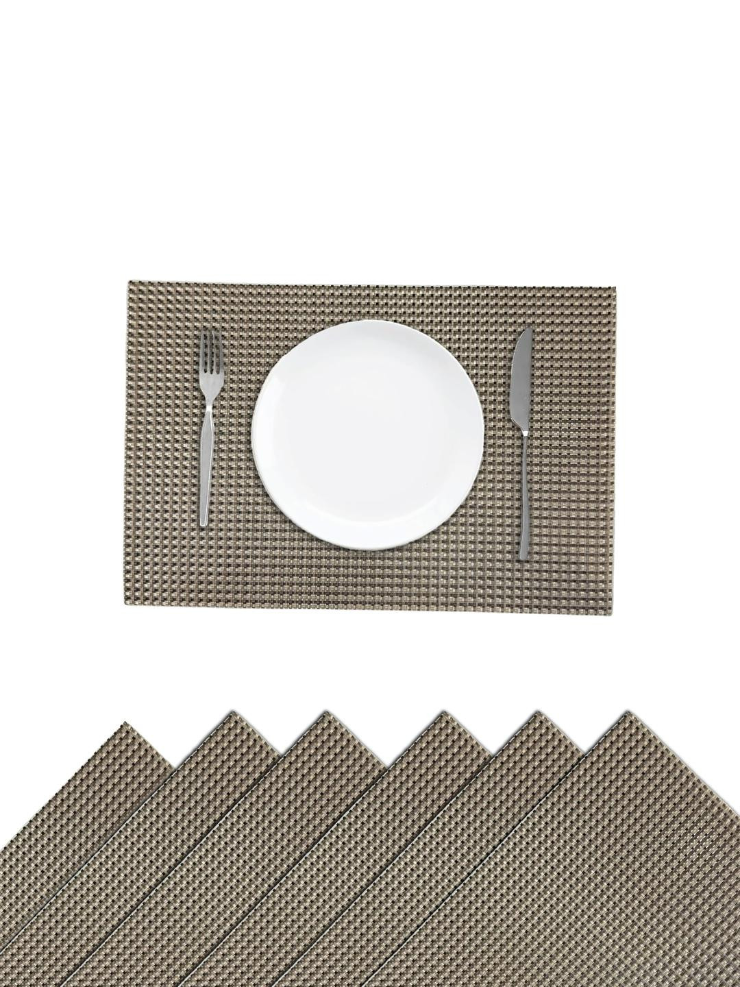 Black gold Set of 6 Non-Slip Table Placemats Mats