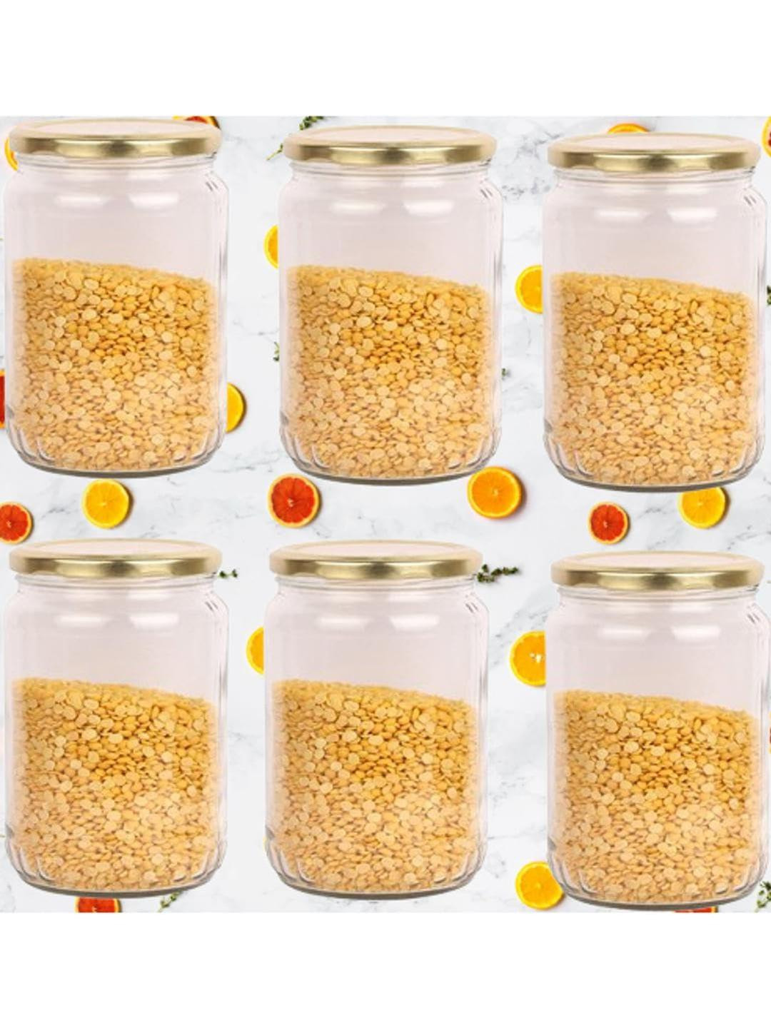 SOMIL Set Of 6 Cylinder Glass Jar Container