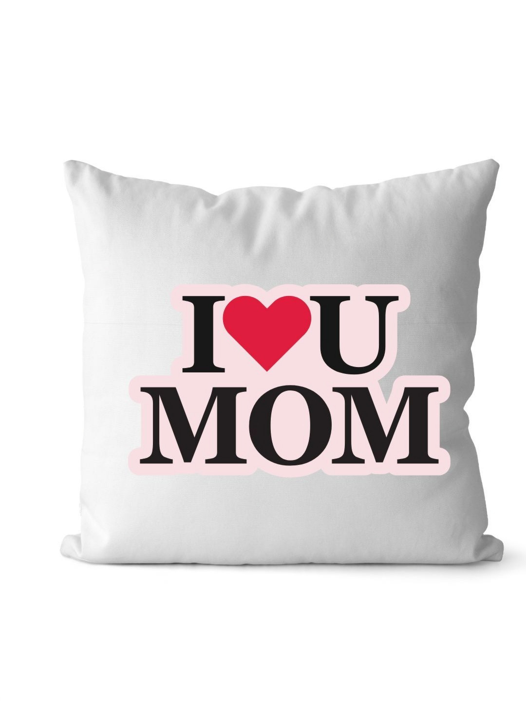 Loops n knots White & Black ILU Mom Printed Pre-Filled Cushion