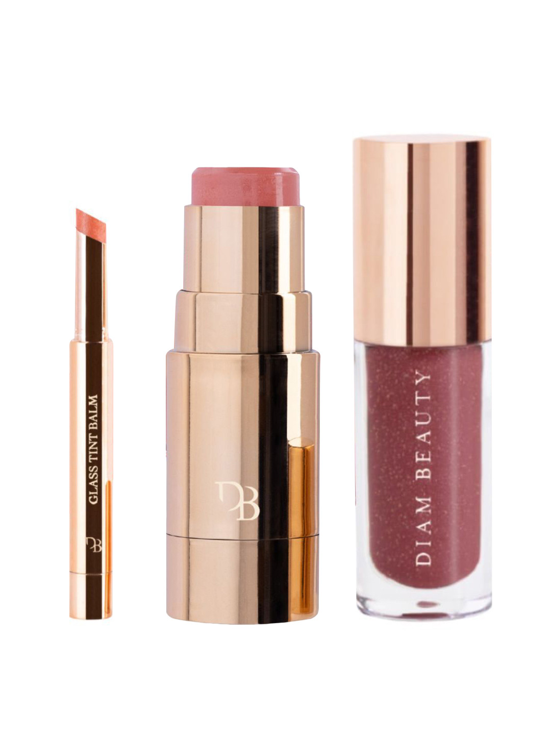 Diam Beauty Set of Glass Tint Balm 3ml + Love Potion Lip Oil 5ml + All Over You Multistick