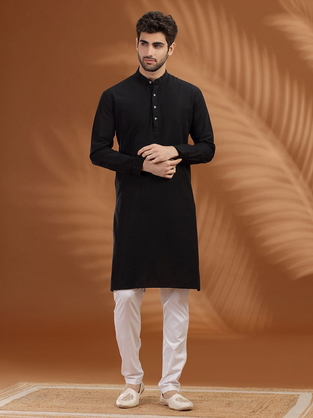 Modi Kurta Men Striped Daily Cotton Straight Kurta