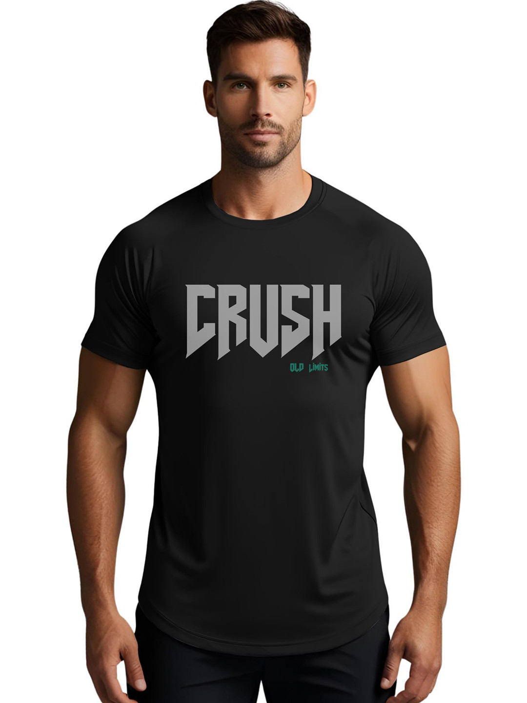 CRUSH Typography Printed Muscle Fit T-shirt