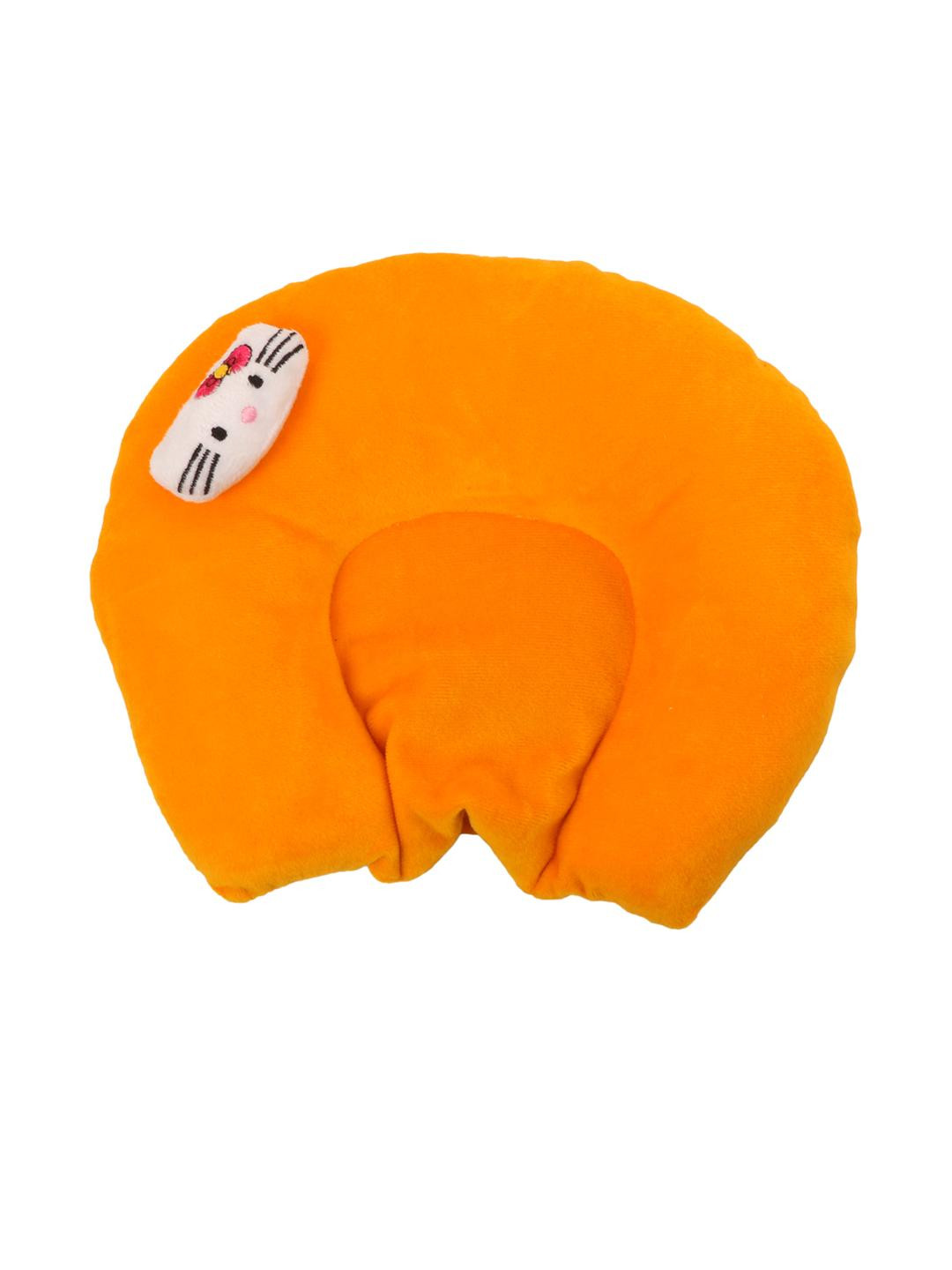 SONNASOFT Kids Yellow Solid Baby Cartoon Cat Face Neck Pillow