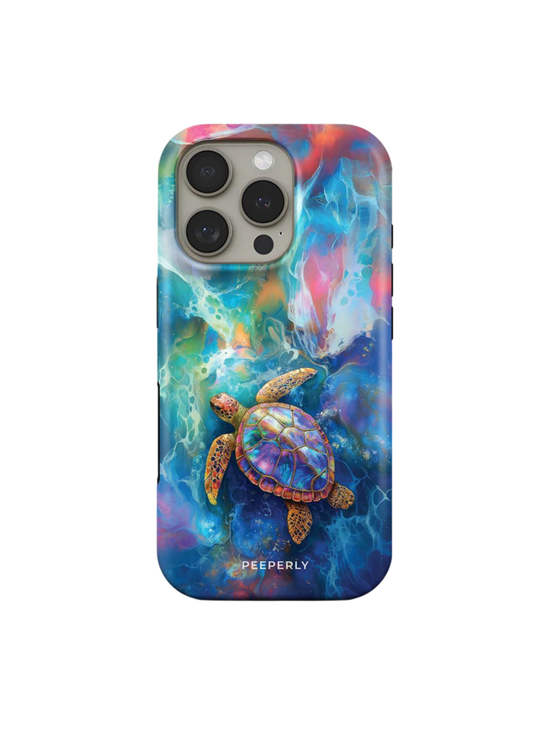 PEEPERLY Women Turtle Crystal iPhone 14 Back Case