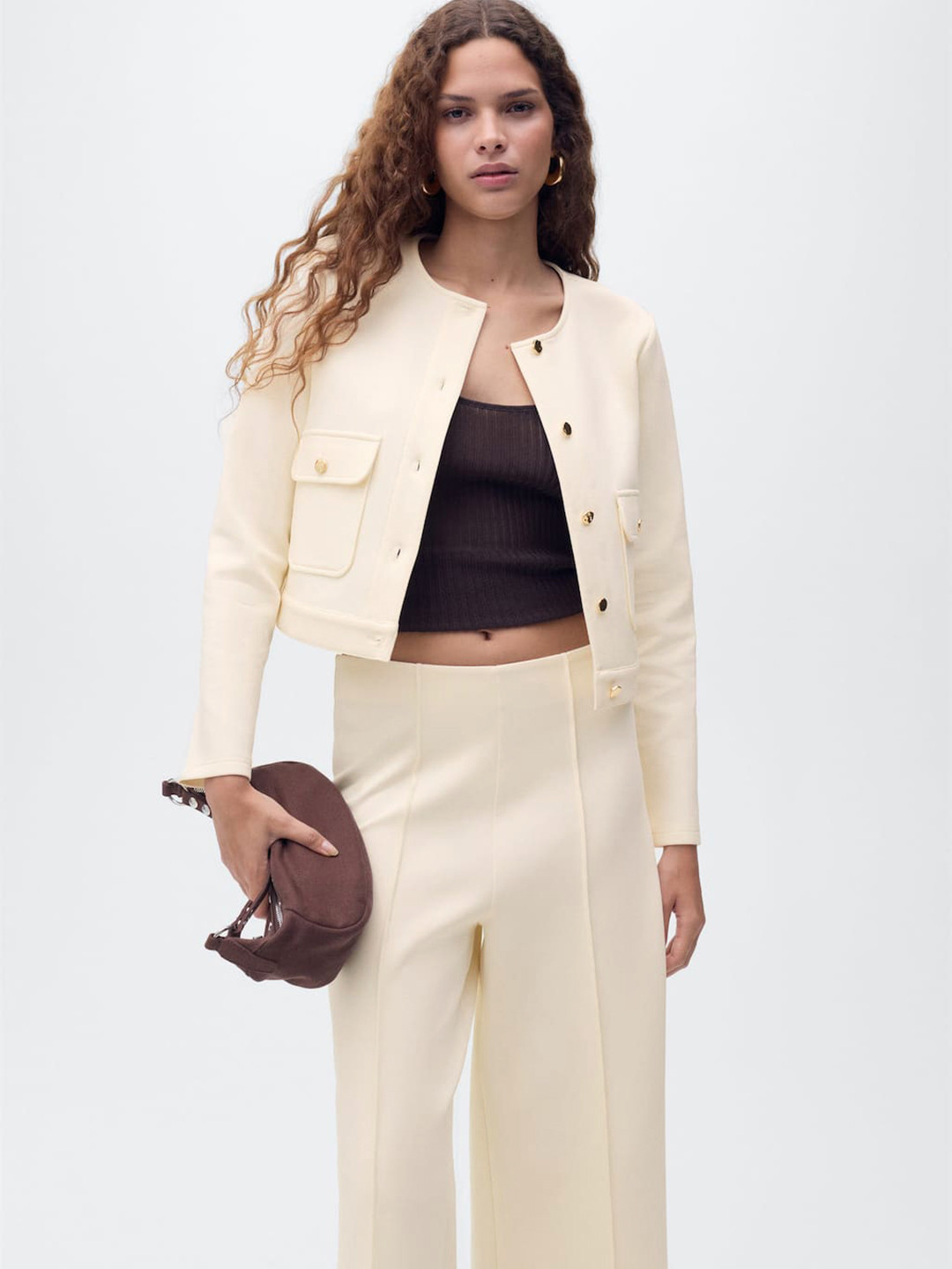 MANGO Cropped Tailored Jacket