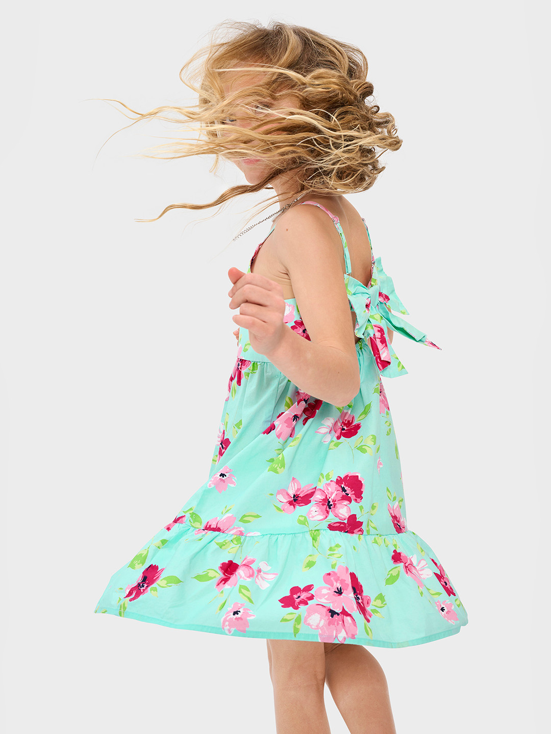 THE CHILDREN'S PLACE Floral Print Bow Detail Pure Cotton Dress