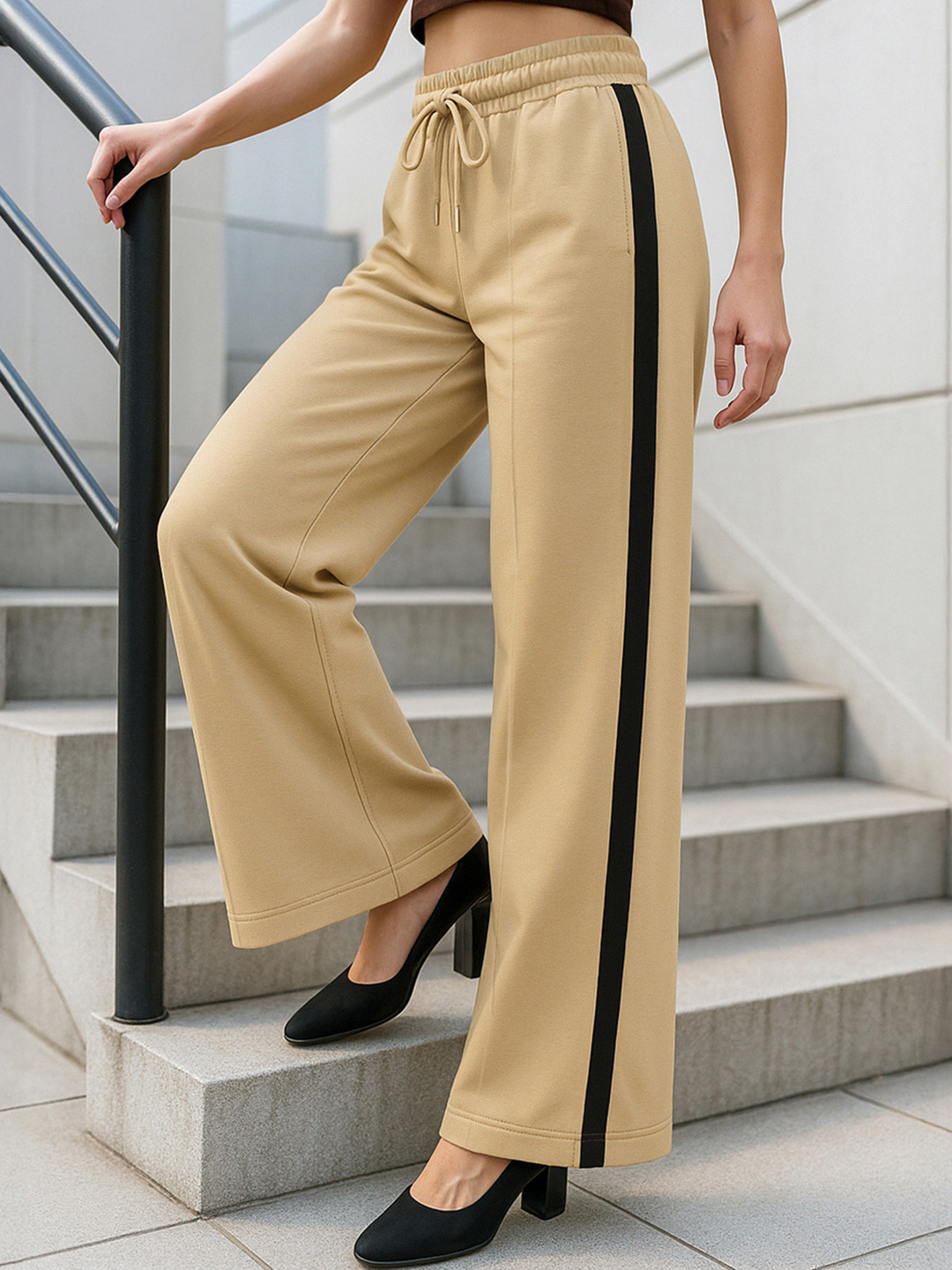 Bewakoof Women Ginger Root Brown Straight Fit Flared Pants