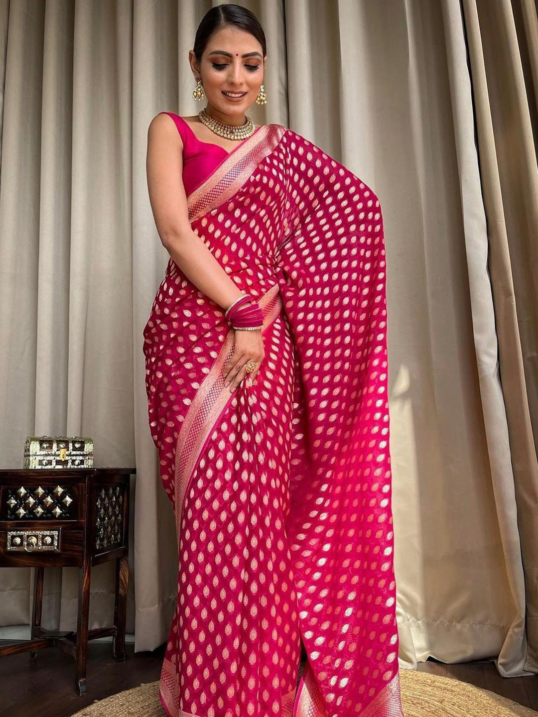 PHEASANT Woven Design Zari Banarasi Saree
