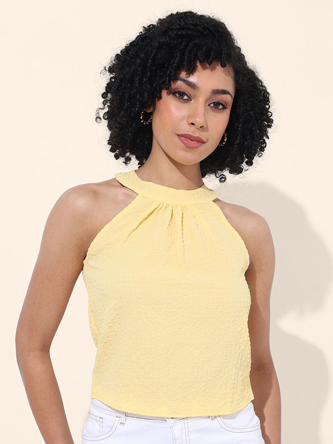 Freehand by The Indian Garage Co Meringue Women Halter Neck Tank Top