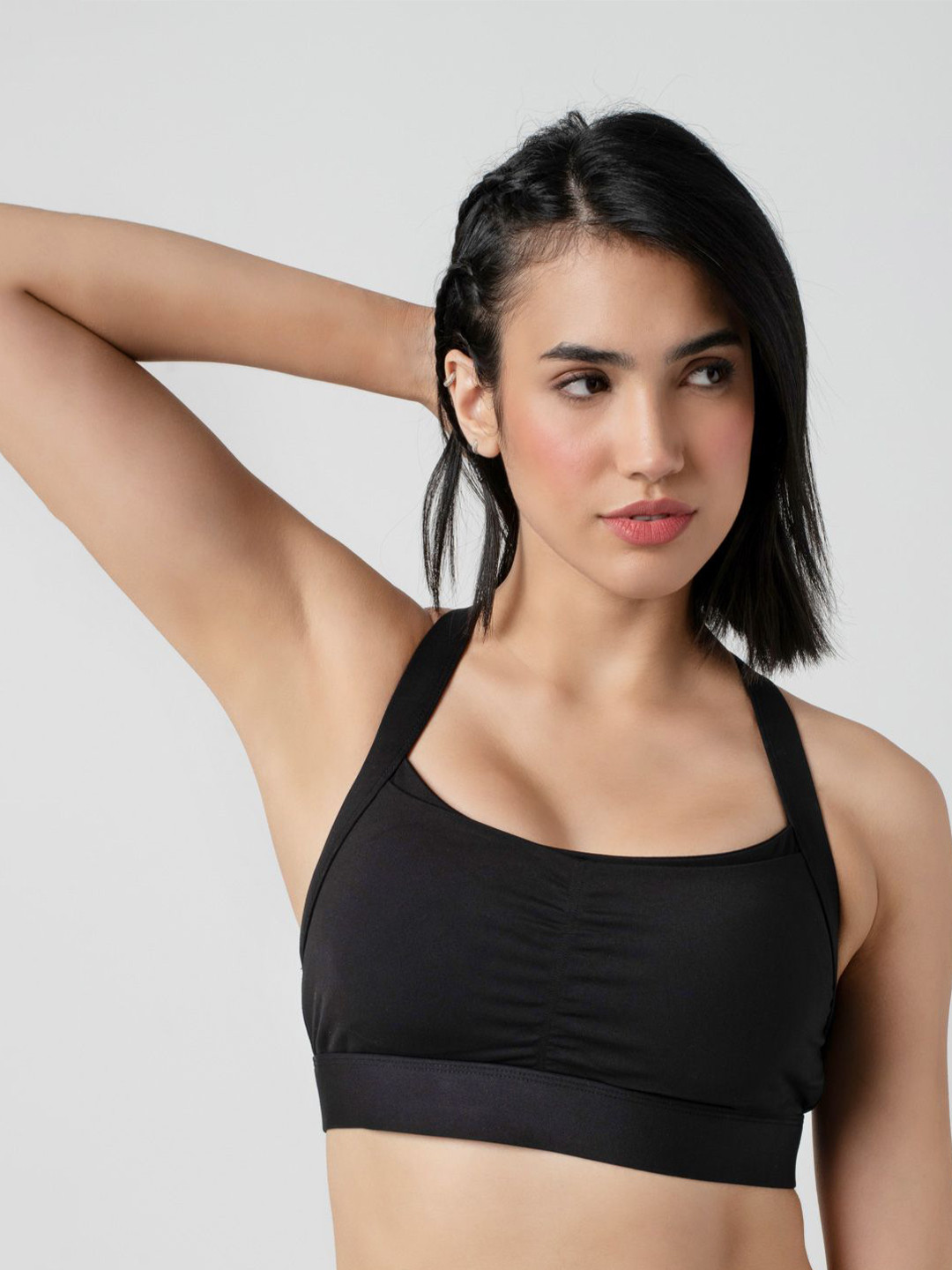 bodyline Women Medium Coverage Lightly Padded Seamless Cotton Styled Back Sports Bra