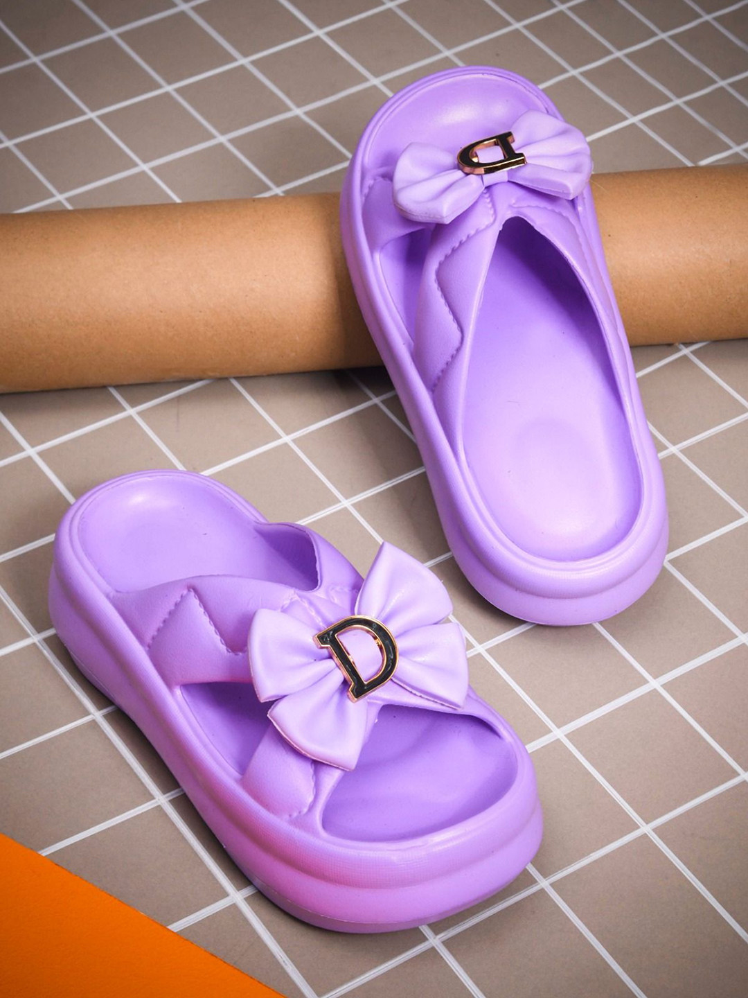 Deflow Bow Cushioned Footbed Sliders Flip Flops