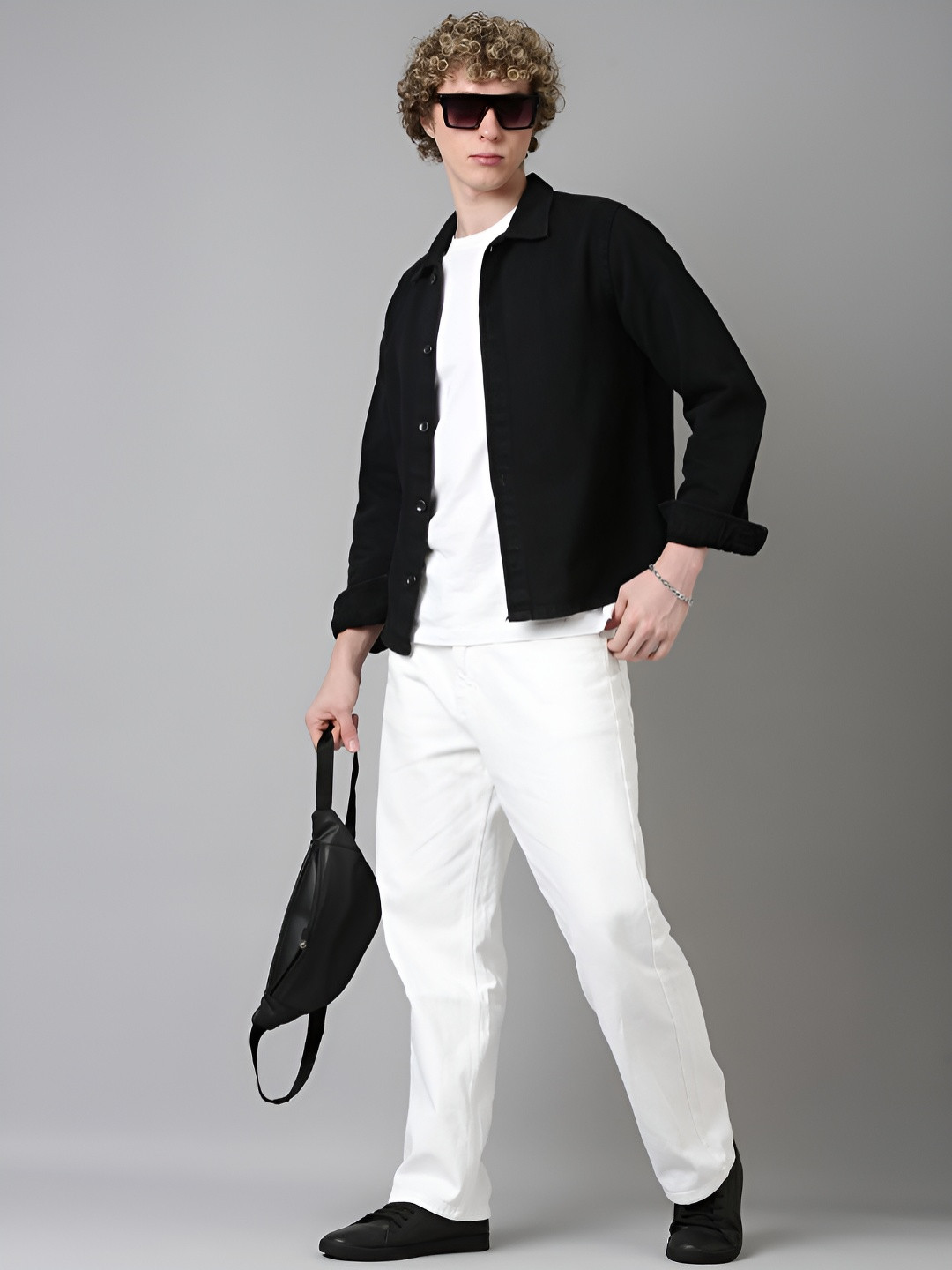 CINOCCI Cotton Spread Collar Shacket