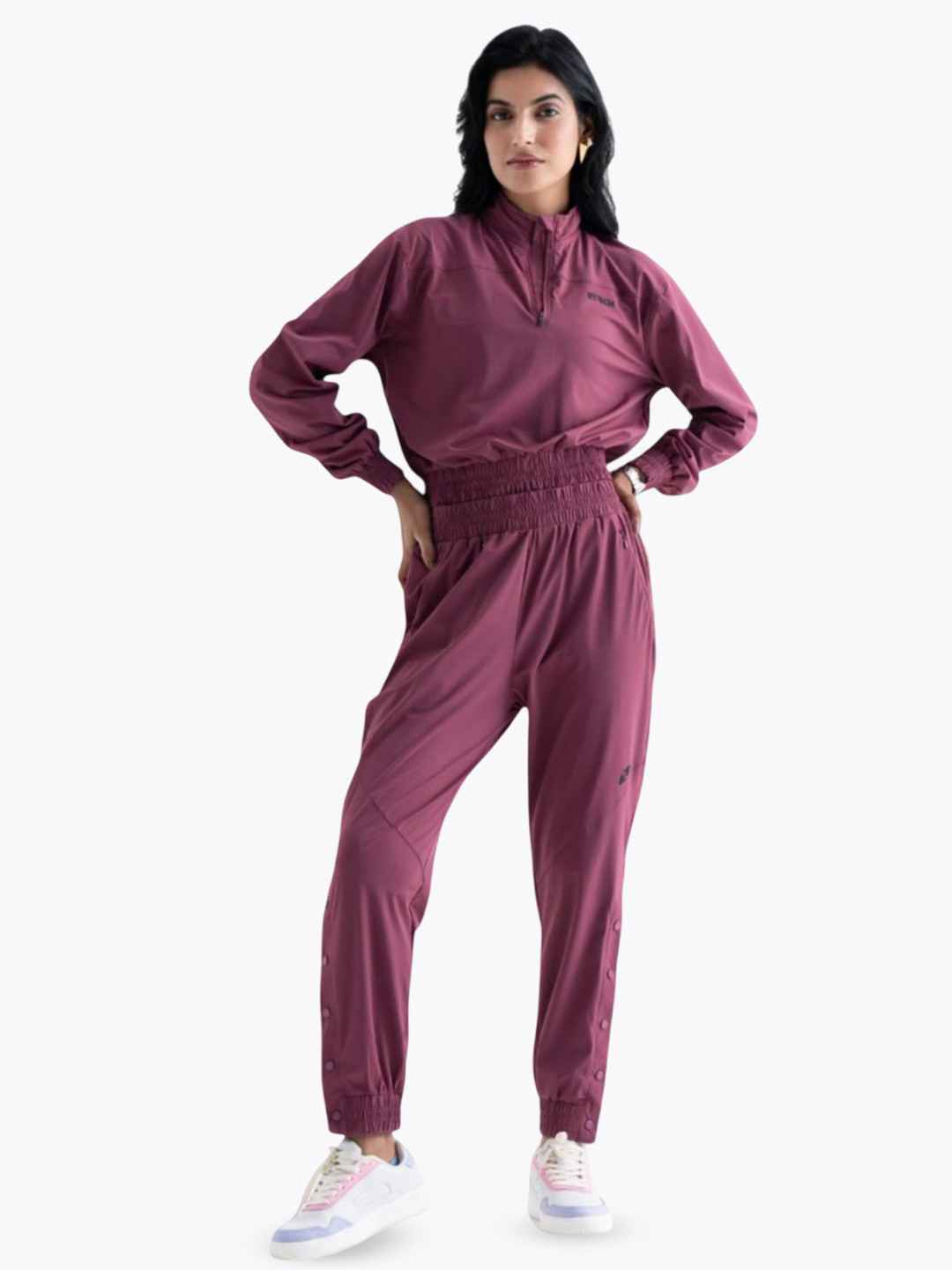 STRCH Women Regular Fit Anti Odour High Wise Joggers Track Pants