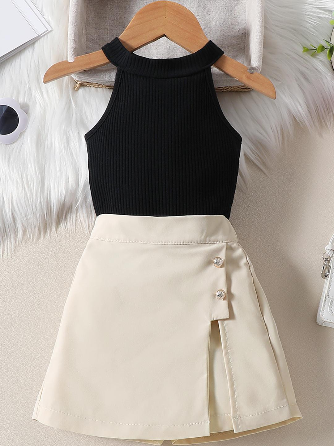 YK Girls Cream  Co-Ords