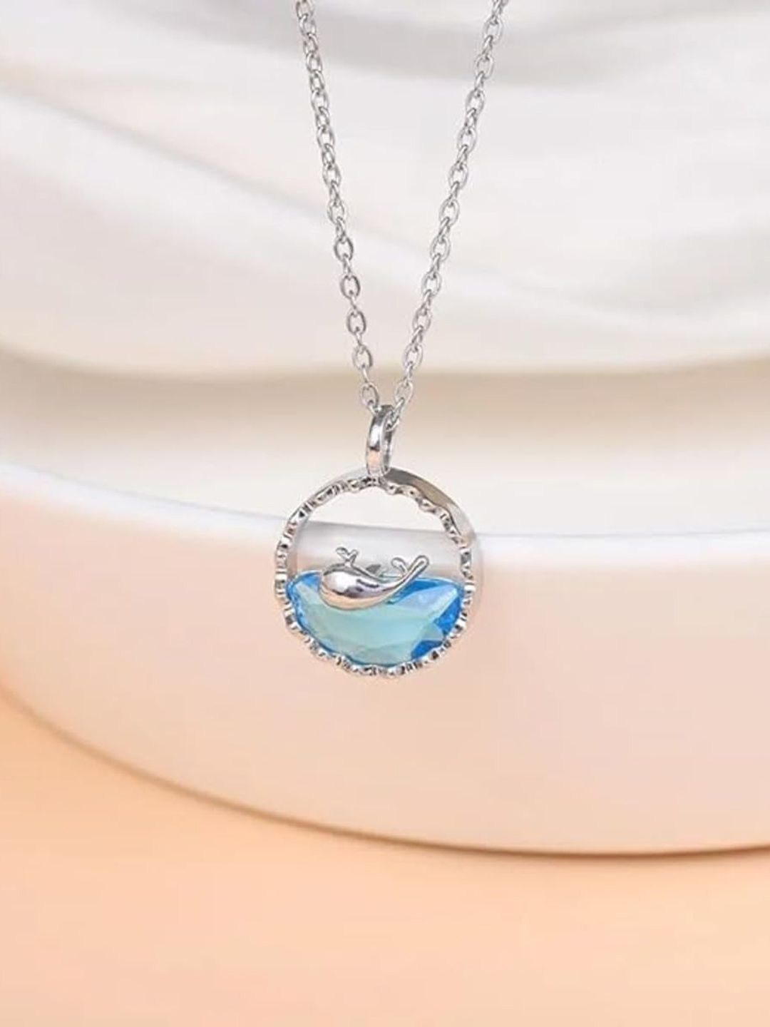 BEYTER Stainless Steel Opal Studded Pendants With Chains