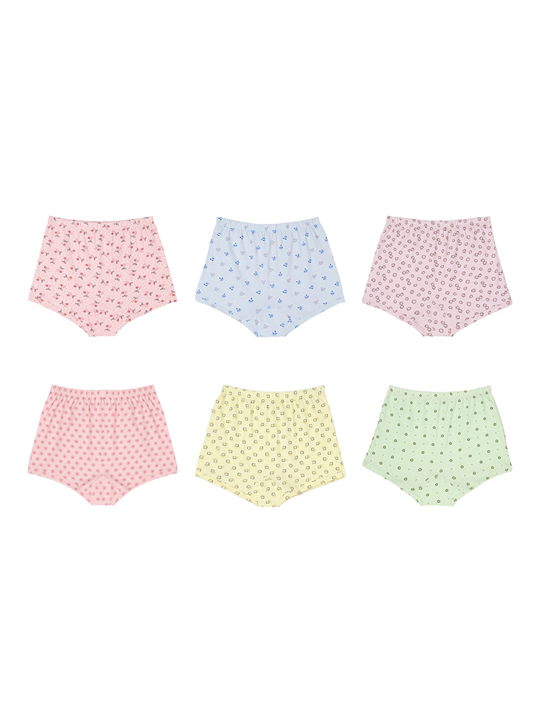 Red Rose Girls Pack of 6 Printed Cotton High-Rise Briefs