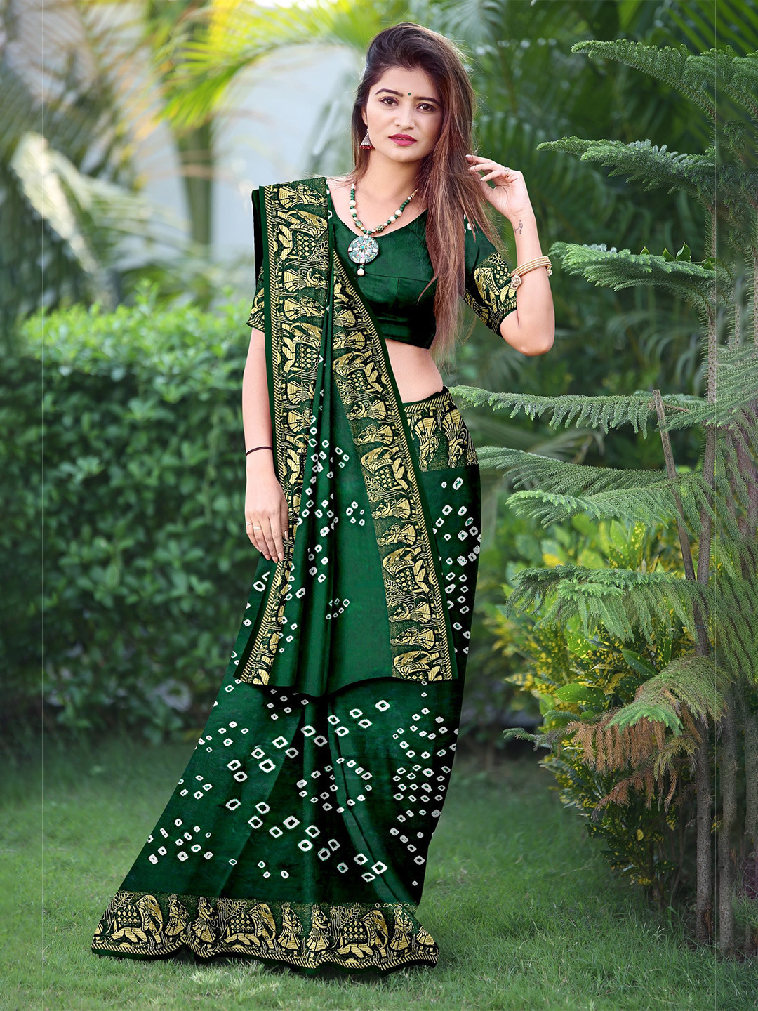JERAVI Enterprise Printed Bandhani Saree