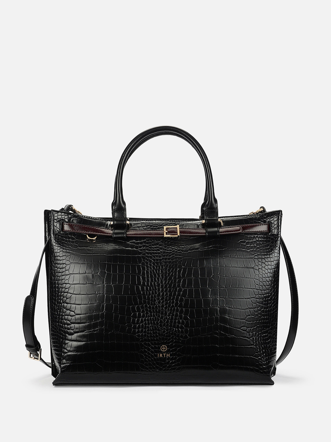 IRTH by House of Titan Animal Textured Structured Shoulder Bag