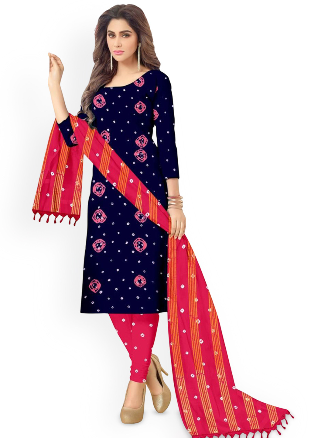 Ravi Janki Suit & Sarees Bandhani Printed Unstitched Dress Material