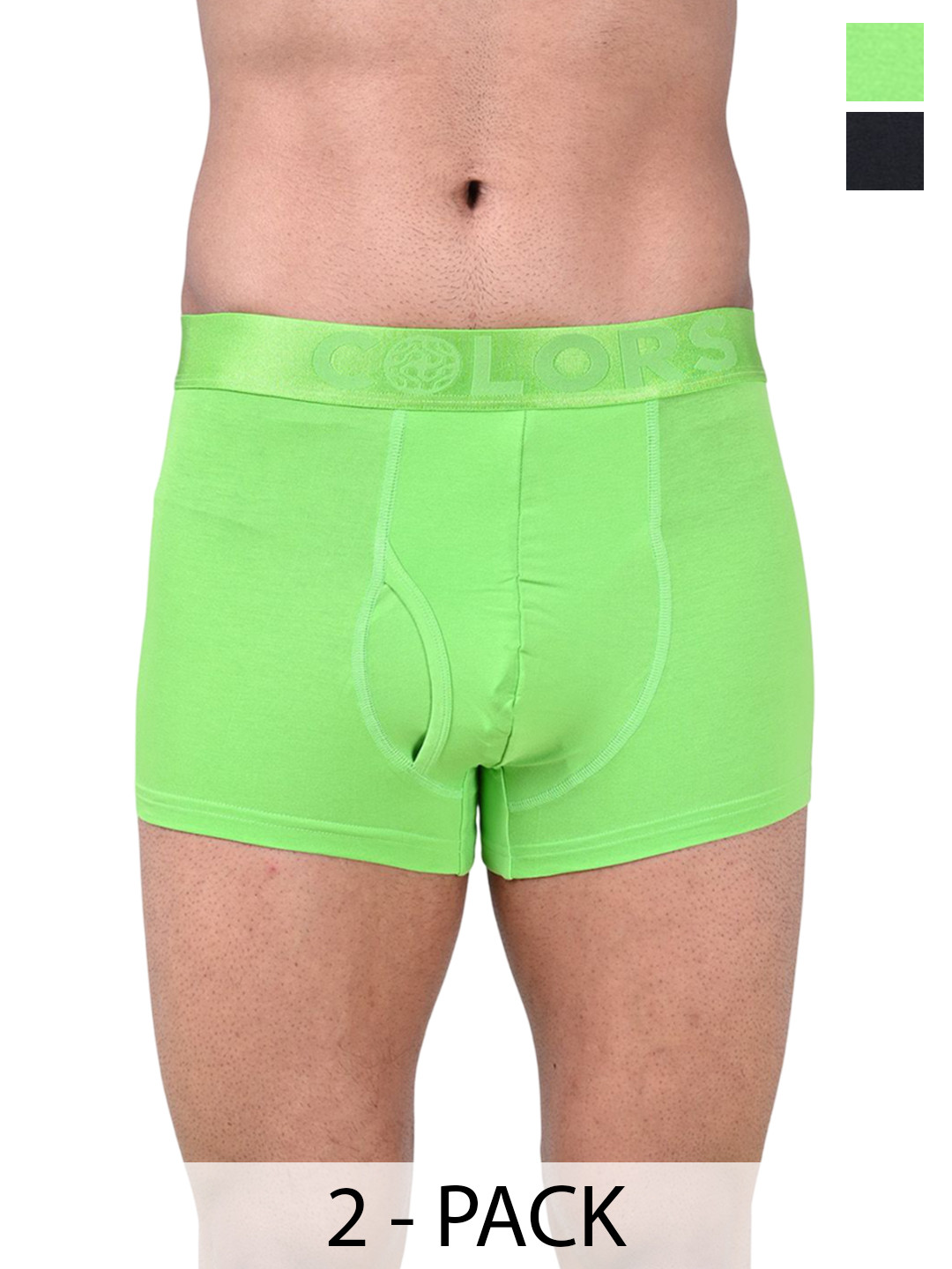 COLORS by Rupa Frontline Pack Of 2 Low-Rise Trunks 1001-B-NGrn