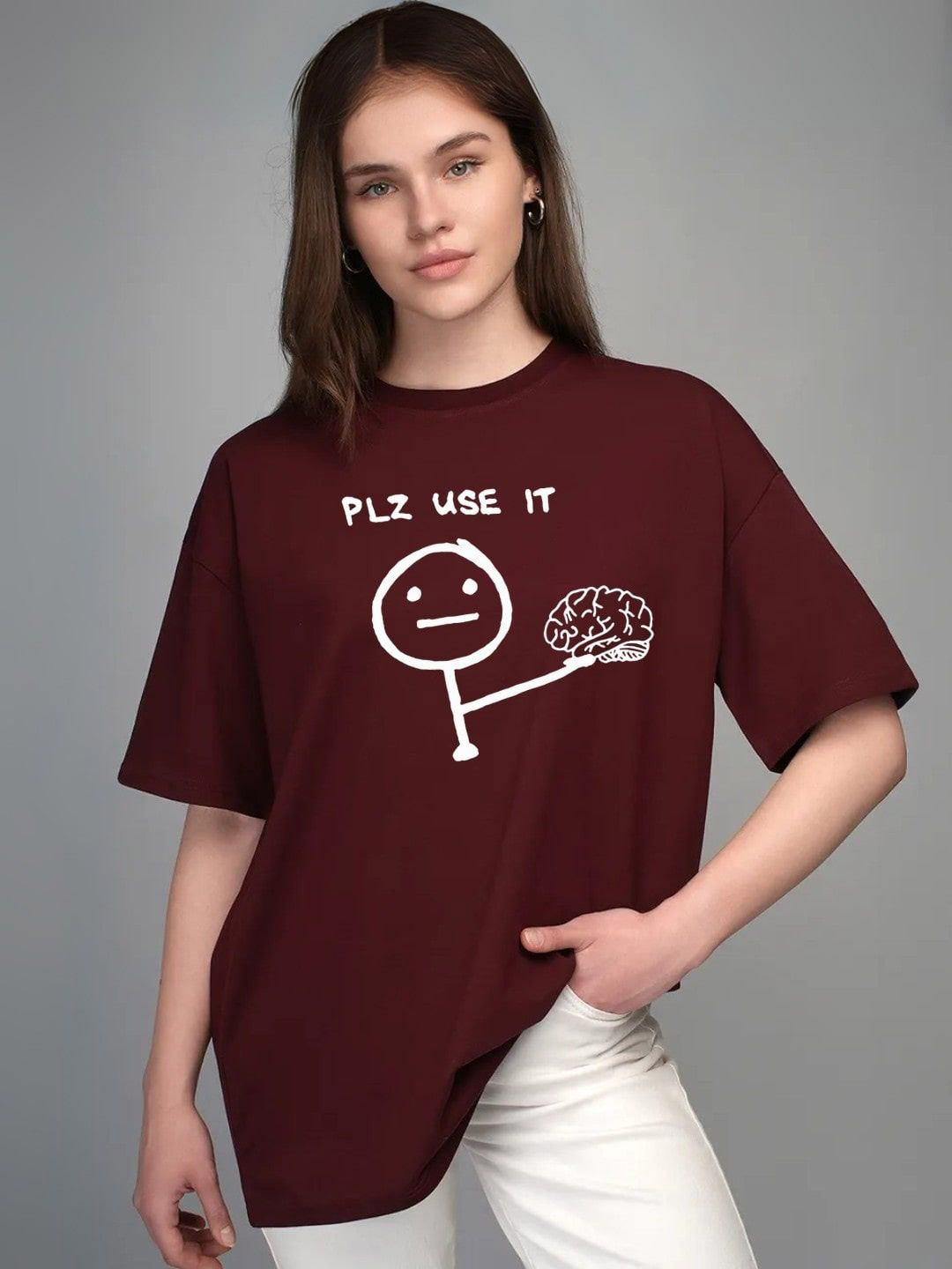 Cadila Women Graphic Printed Oversized Drop-Shoulder Sleeves Cotton T-shirt