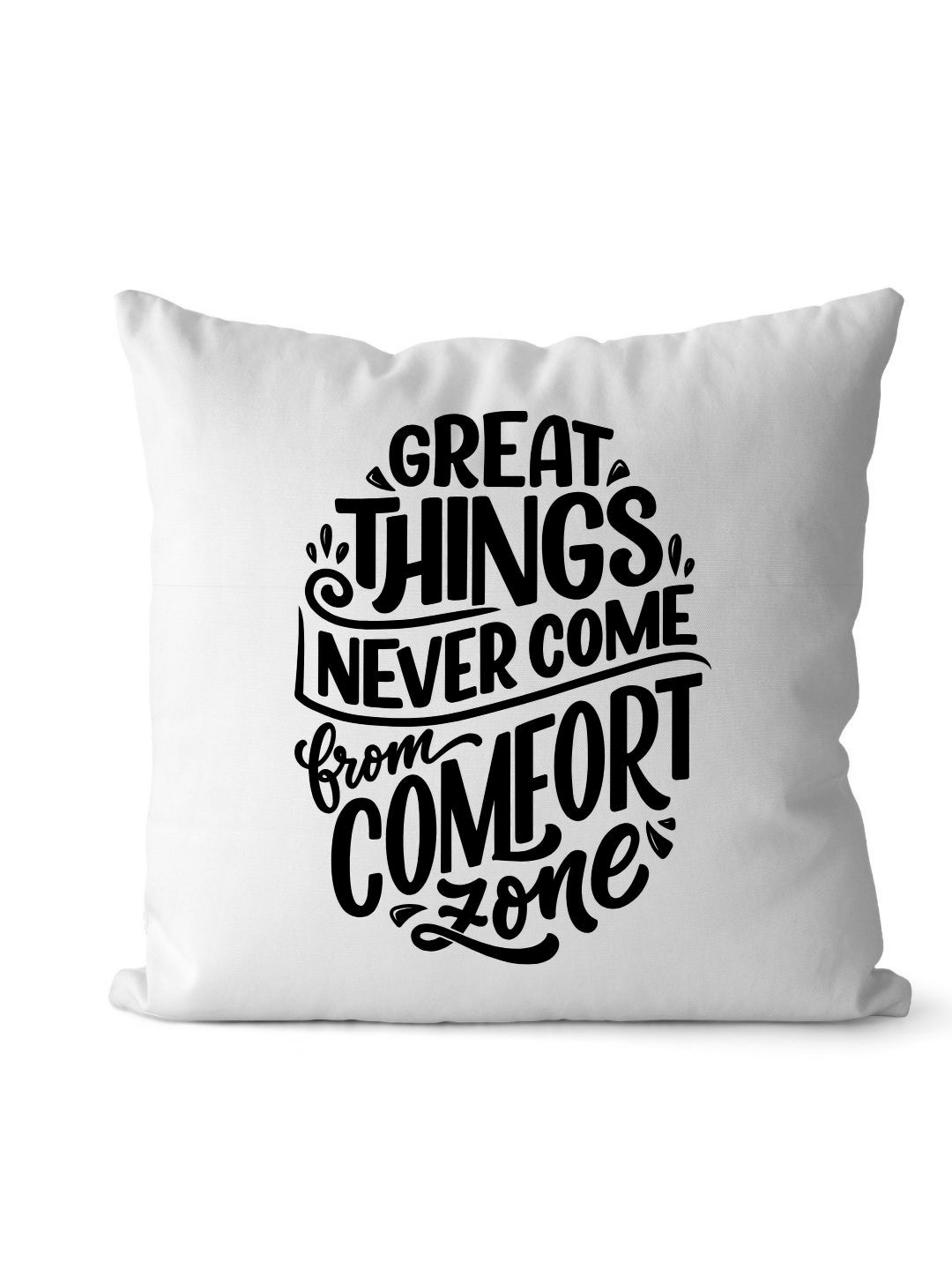 Loops n knots White & Black Motivational Printed Pre-Filled Cushion