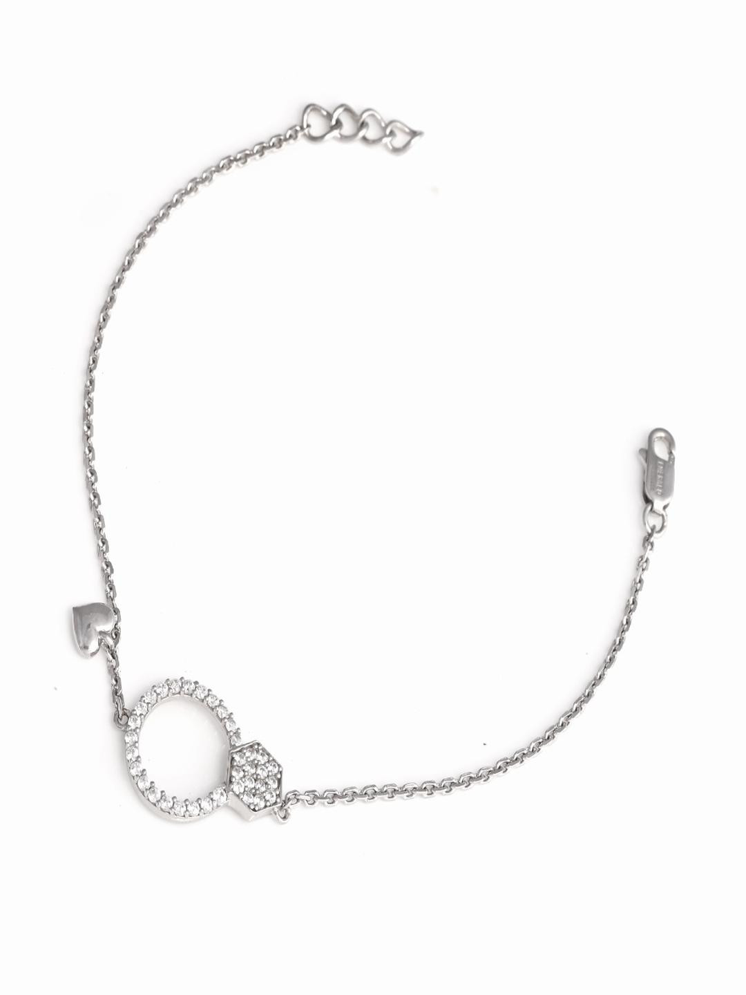 Vinayak Jewellers 925 Sterling Silver The Hearts Orbit Silver Bracelet