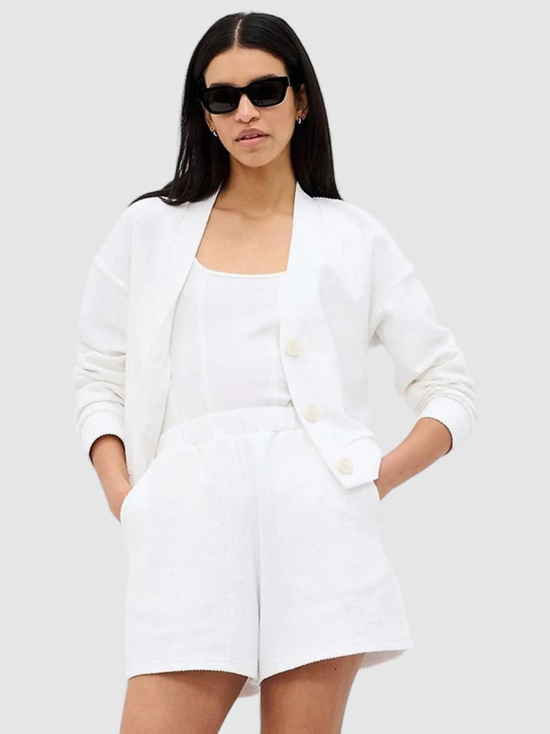 GAP Women V-neck Long Sleeve Cardigan Sweaters