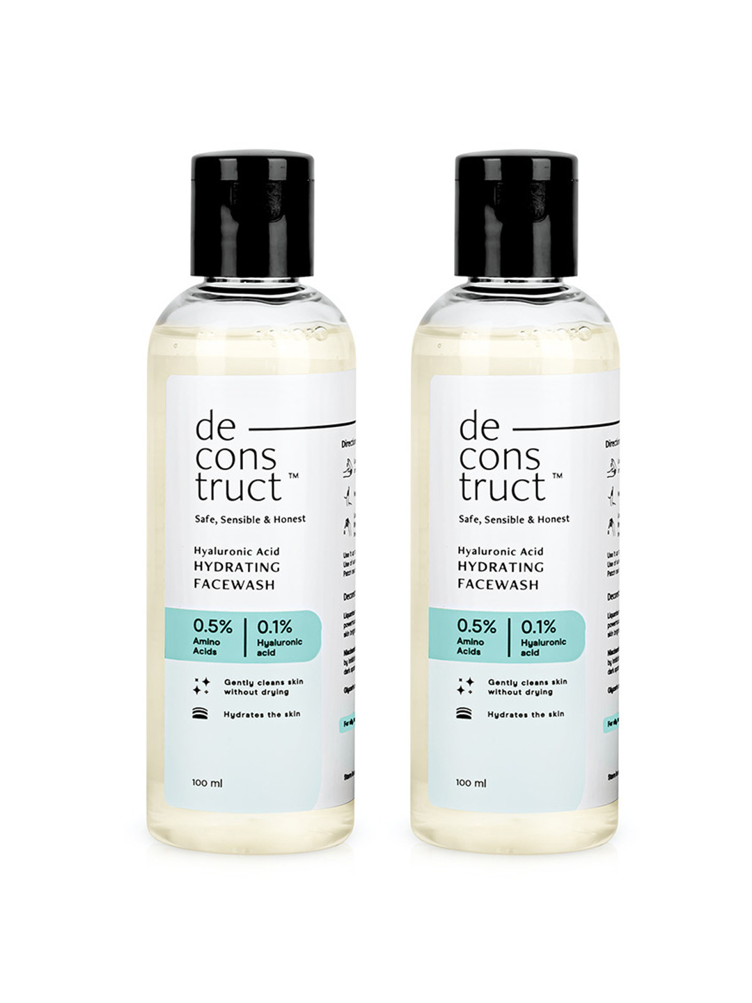 deconstruct Set of 2 Hyaluronic Acid Hydrating Facewash with 0.5% Amino Acids - 100ml each