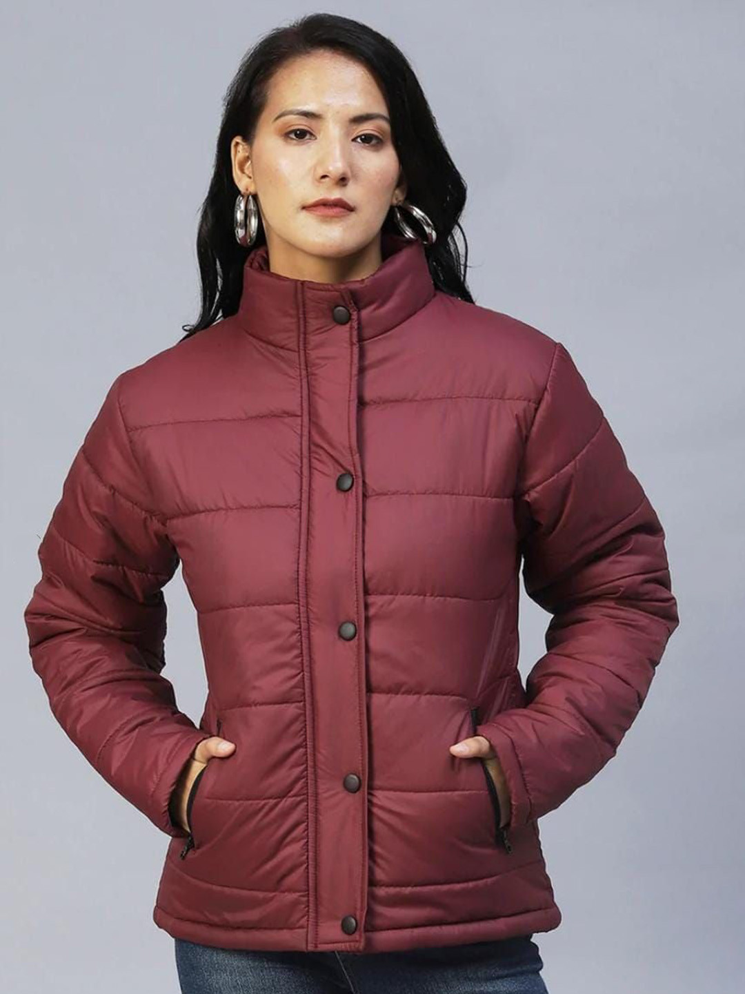 SANHOK Stand Collar Lightweight Puffer Jacket