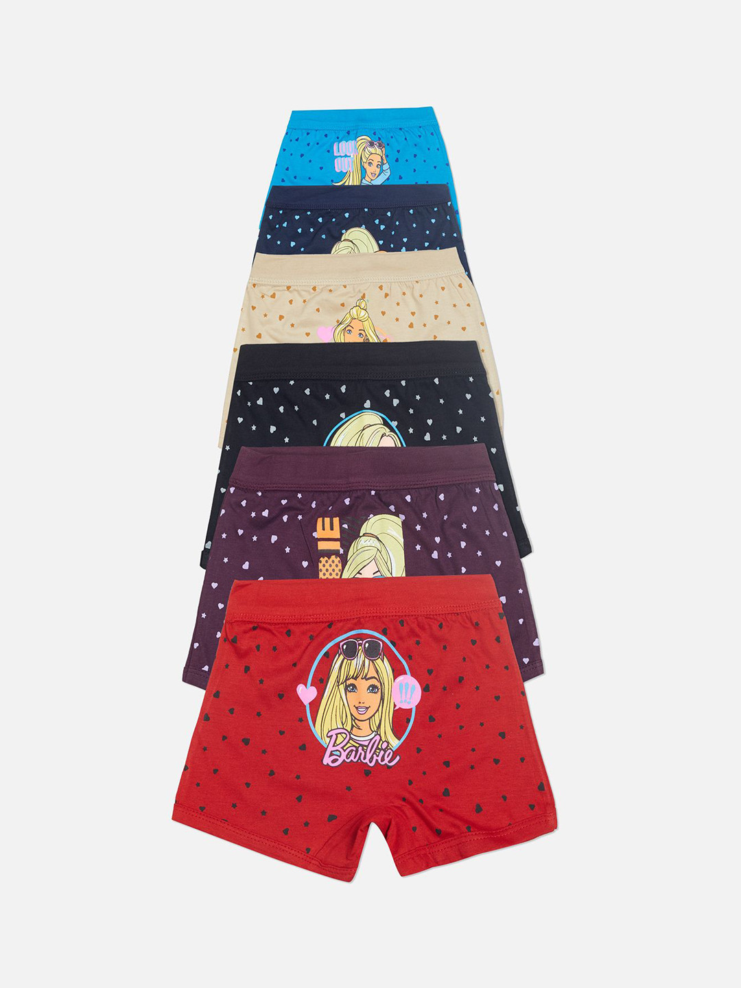 Red Rose Girls Pack Of 6 Printed Cotton Boy Shorts Briefs BABY-146