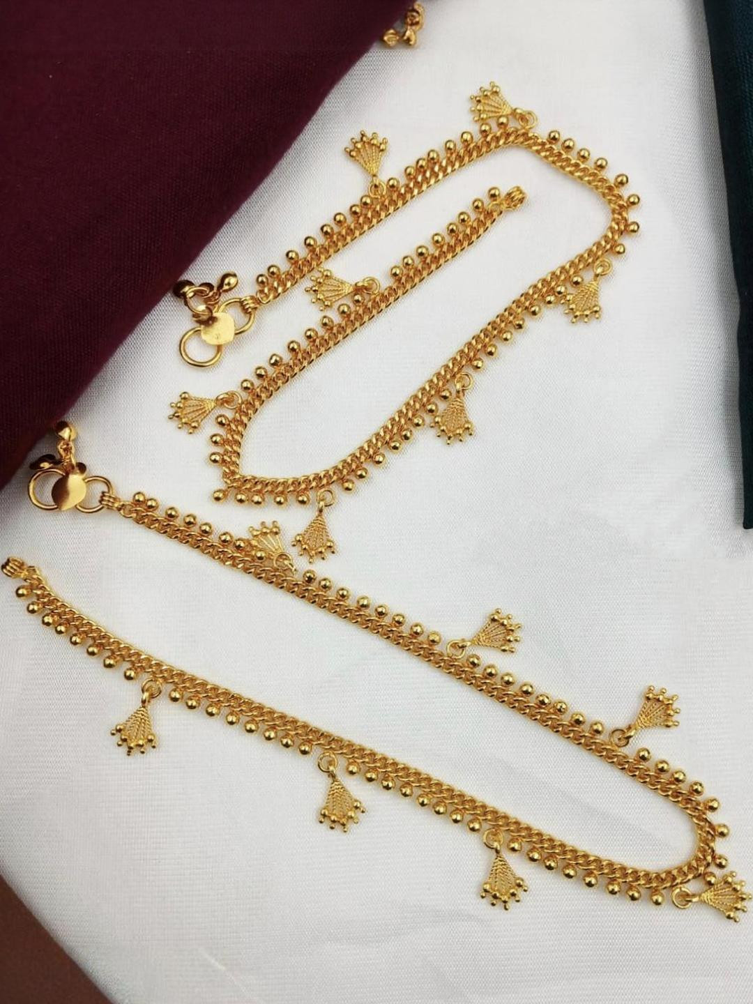 RESSI FASHION JEWELLERY Gold-Plated Artificial Stones Anklet