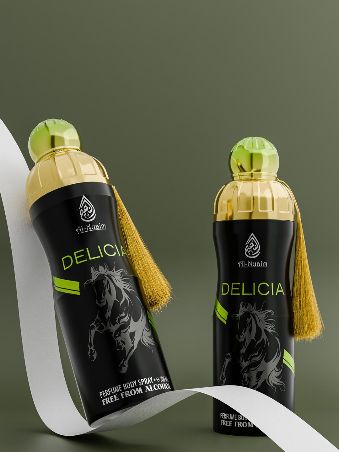 Al-Nuaim Set Of 2 Delicia Long Lasting Alcohol Free Perfume Body Spray - 200ml Each