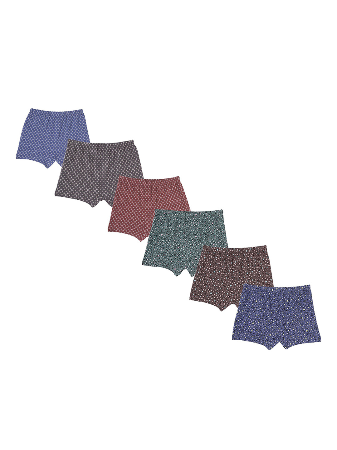 Red Rose Girls Pack Of 6 Abstract Printed Boy Shorts Briefs