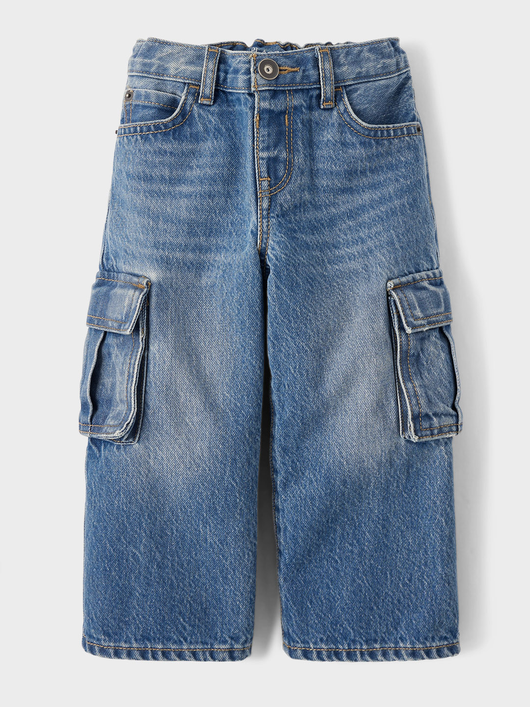 THE CHILDREN'S PLACE Boys Mid-Rise Light Fade Baggy Cargo Jeans