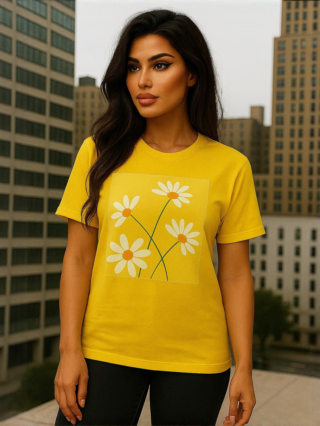 HERE&NOW Women Floral Bio Finish T-shirt