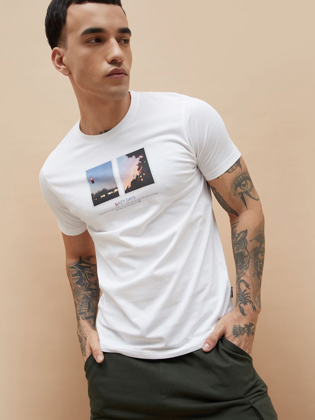 Fame Forever by Lifestyle Graphic Printed Round Neck Short Sleeves Cotton T-shirt