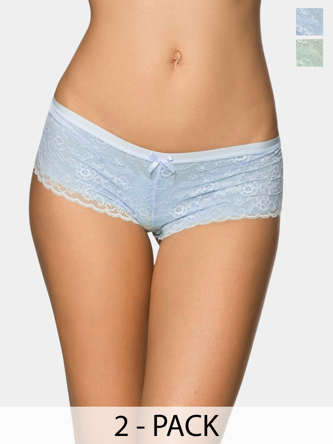 NIMRA FASHION Women Pack Of 2 Self Designed Mid Rise Boy Shorts Briefs