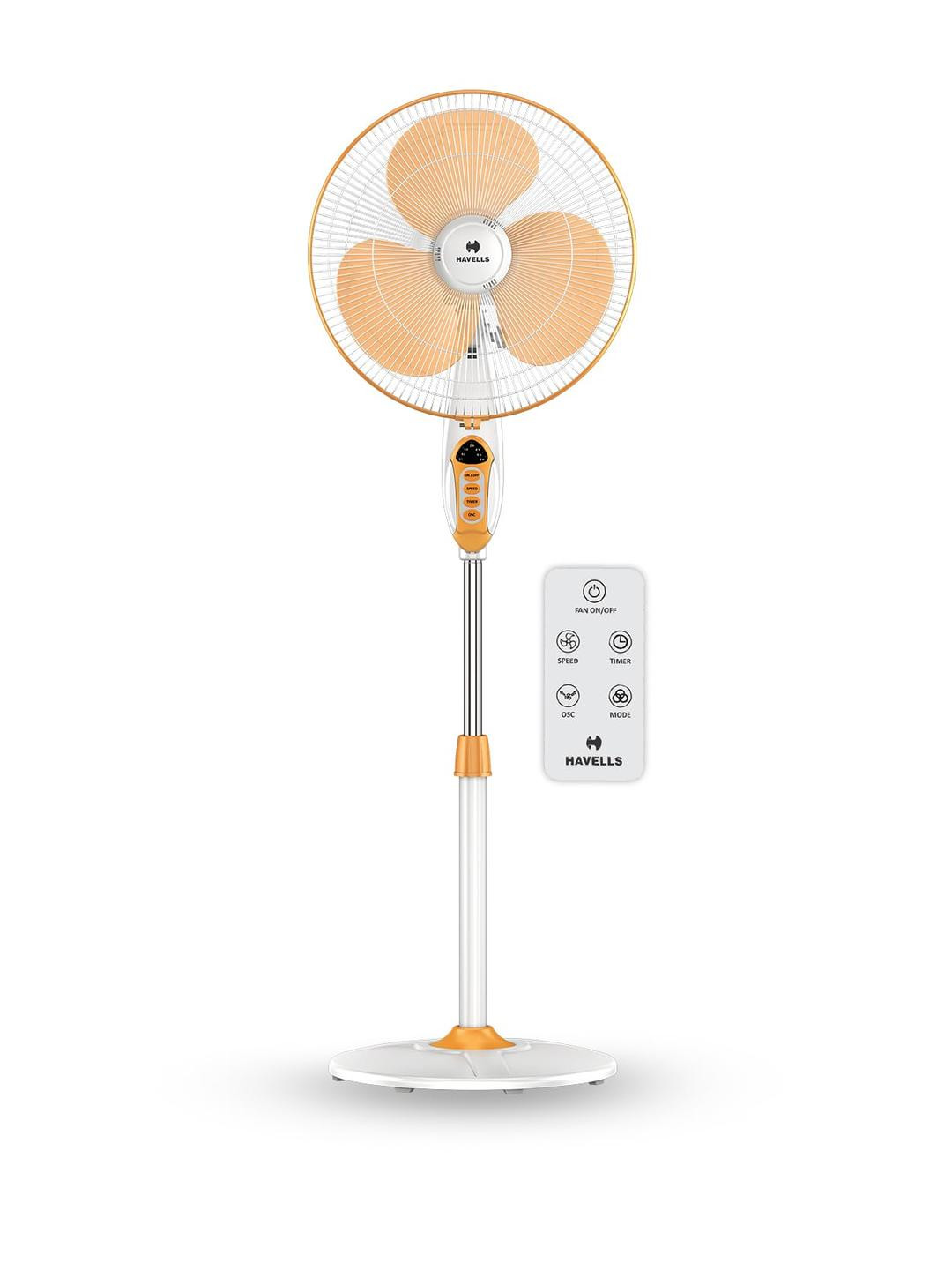 HAVELLS SPRINT BLDC WHITE YELLOW 400 mm PEDESTAL FAN