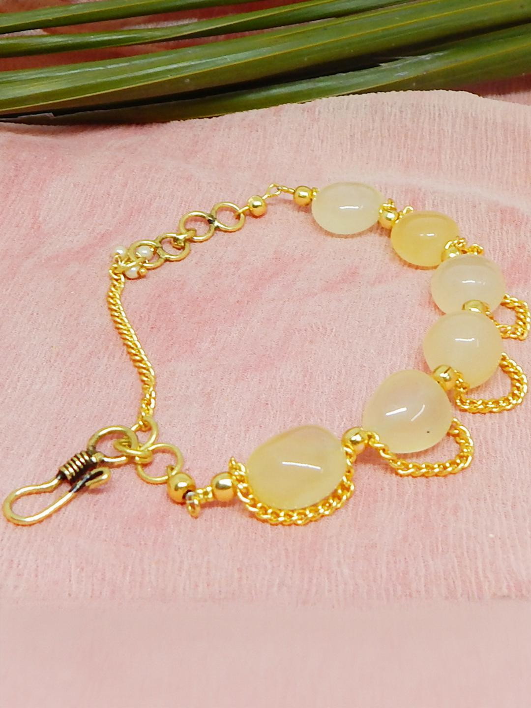 Jaya Vision Jewelry Unisex Gold-Plated Gemstone Bracelet