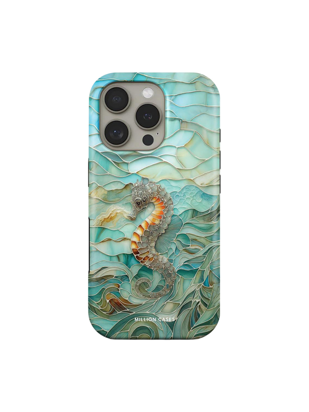 PEEPERLY Women Sea Horse Printed Shockproof Crystal iPhone 14 Back Case