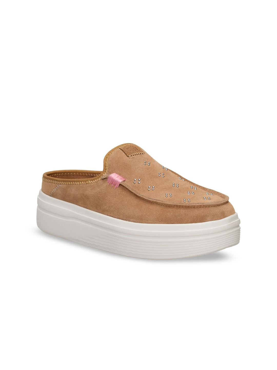 HEYDUDE Austin Lift Suede Stud Women Striped Slip-On Sneakers