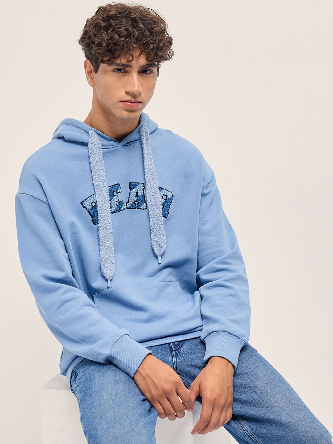 THE BEAR HOUSE Men Pure Cotton Chenille Design Hoodie