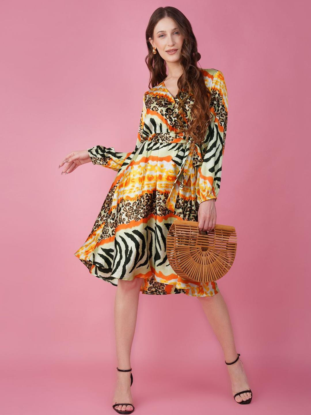 HERE&NOW Women Polyester Wrap Dresses