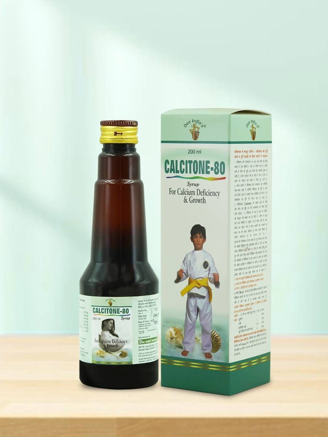 Dee india Herbals Set Of 2 Ayurvedic Calcitone -80 Syrup - 200 ml