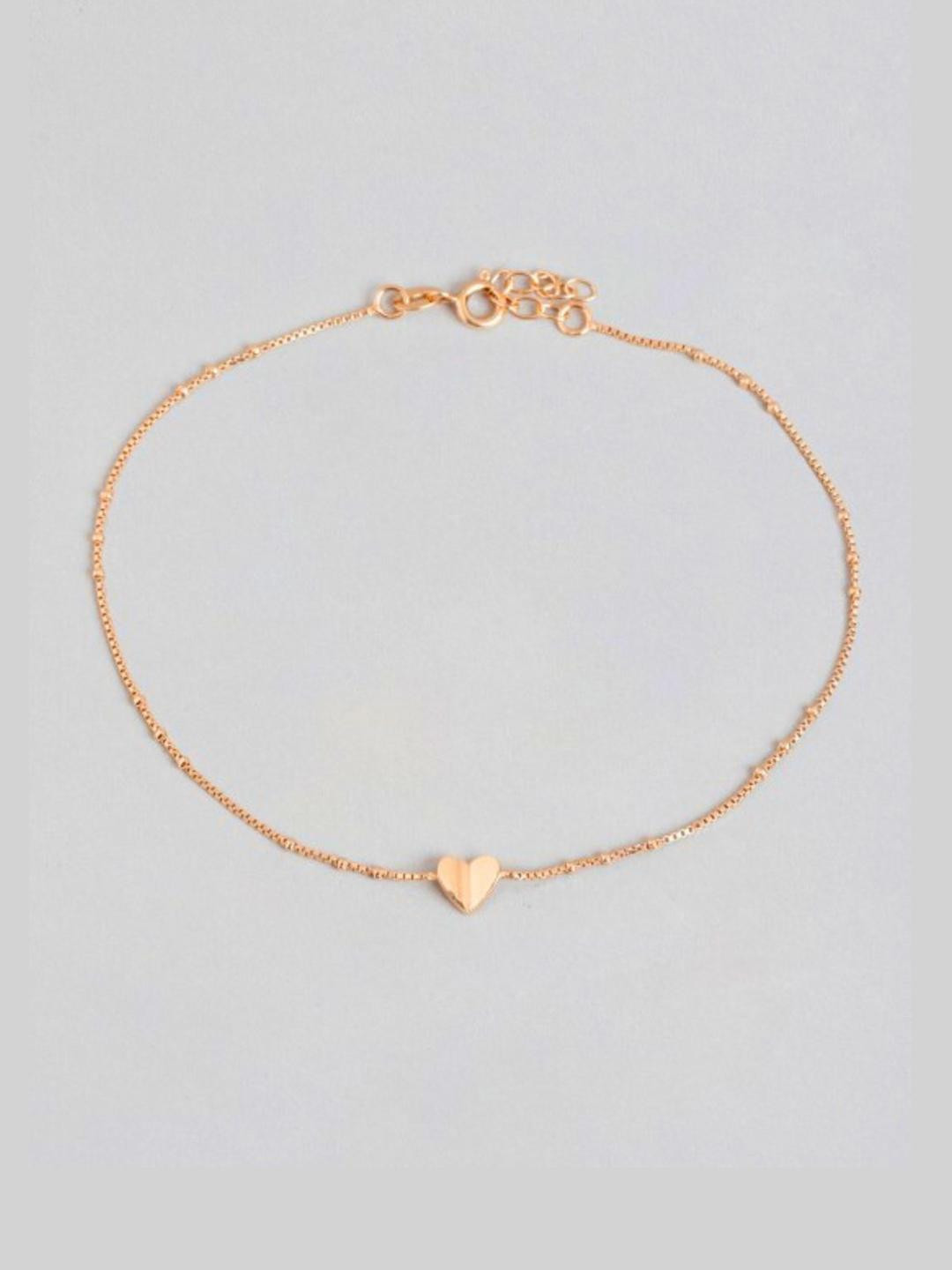 Tipsy Closet Women18K Gold-Plated Stainless Steel Anti-tarnish Heart Shaped Anklet