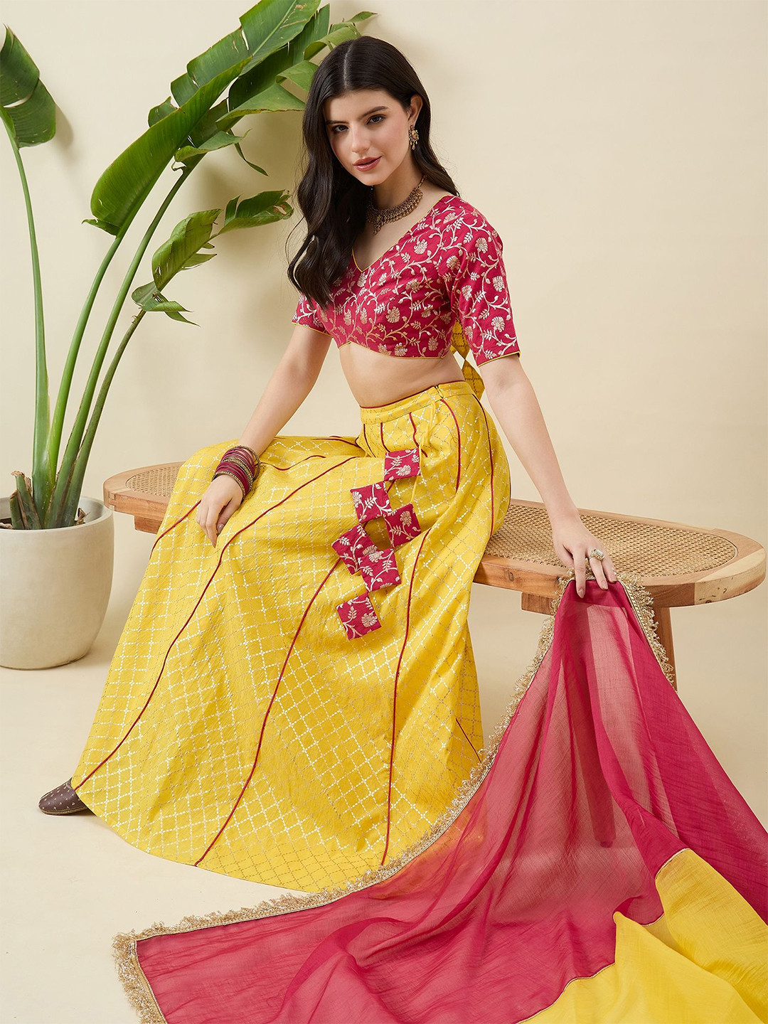 Aritri Woven Design Thread Work Ready to Wear Lehenga & Blouse With Dupatta