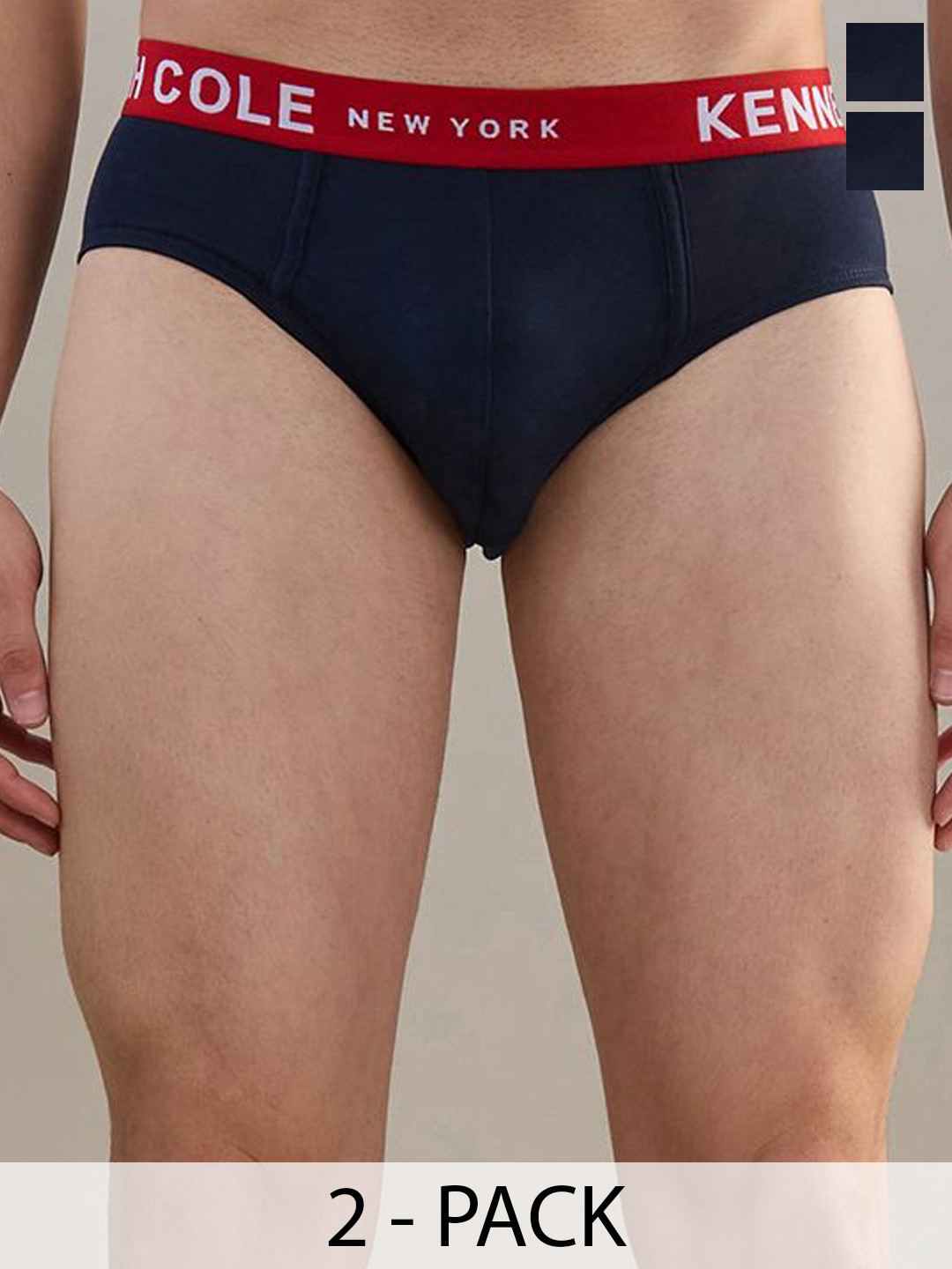 Kenneth Cole Pack Of 2 Pure Cotton Mid-Rise Basic Briefs KCUGBRF203