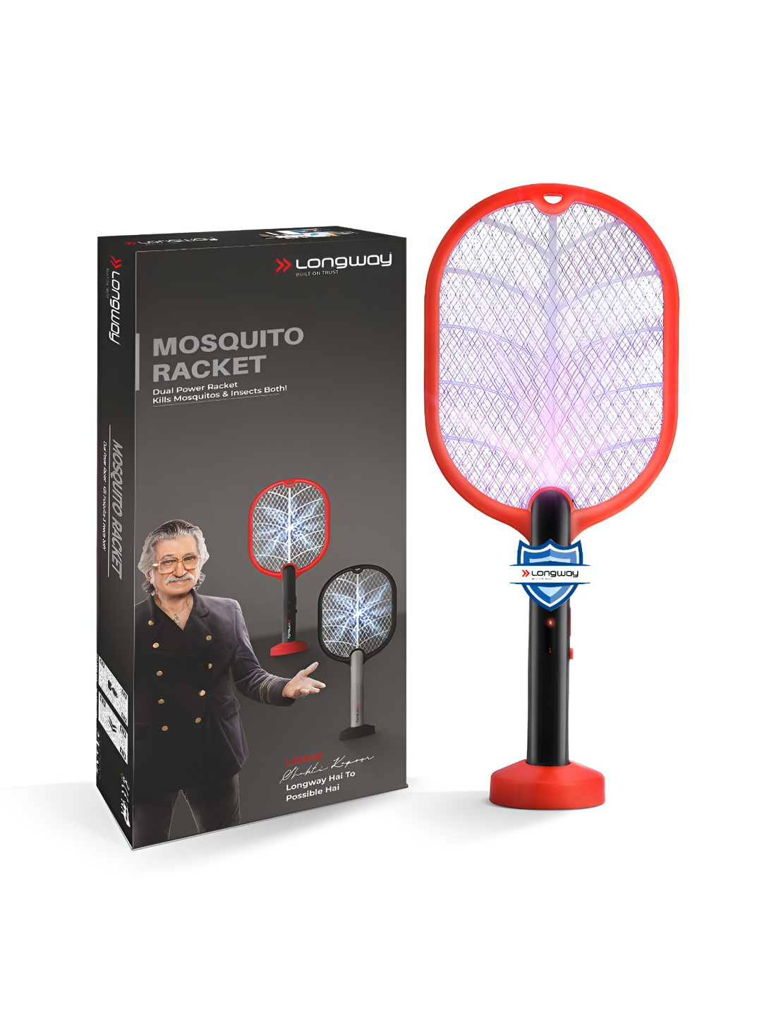 Longway Black & Red Swatt UV Light Mosquito Killer Racket