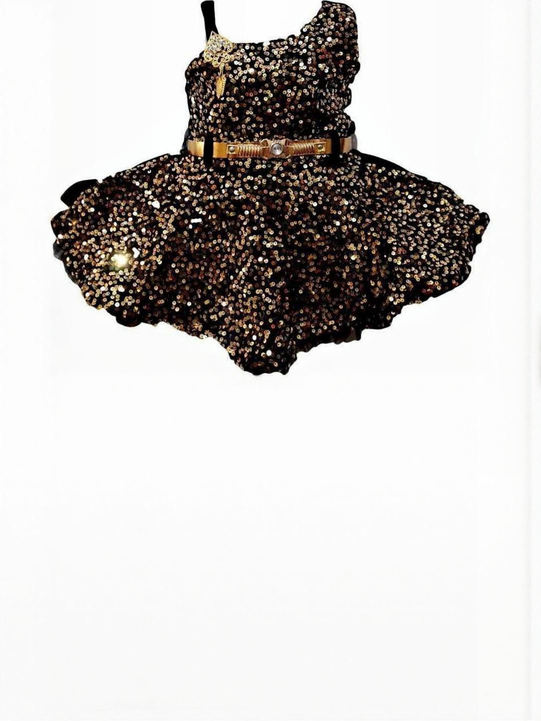 STUMBLE FASHION Girls Sequined Fit & Flare Dress